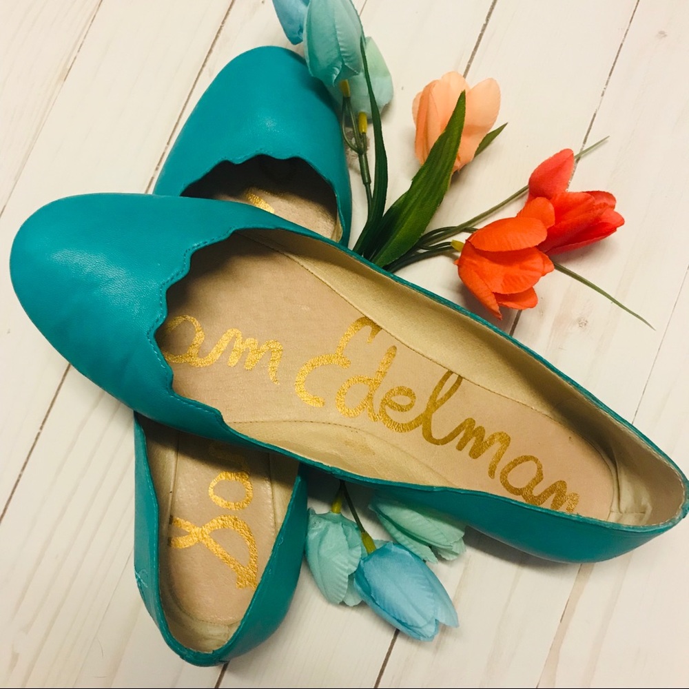 Sam Edelman Teal Turquoise Flats size 9